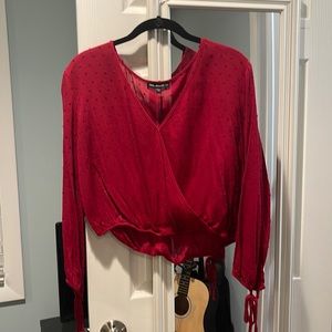 Fica the Brand. Dry Goods. Burgundy. Crop top. L